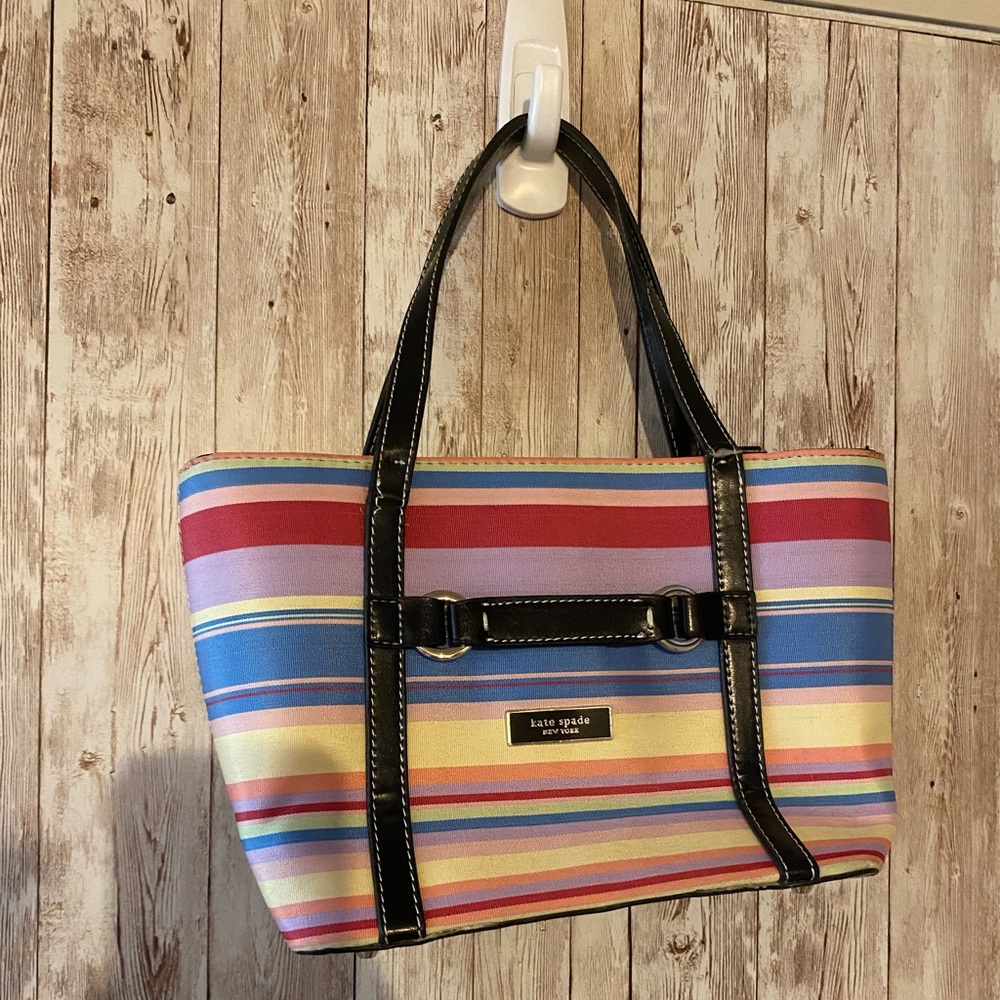 Kate Spade Vintage small bag, stripes purse, mini bag Y2K retro pink blue yellow